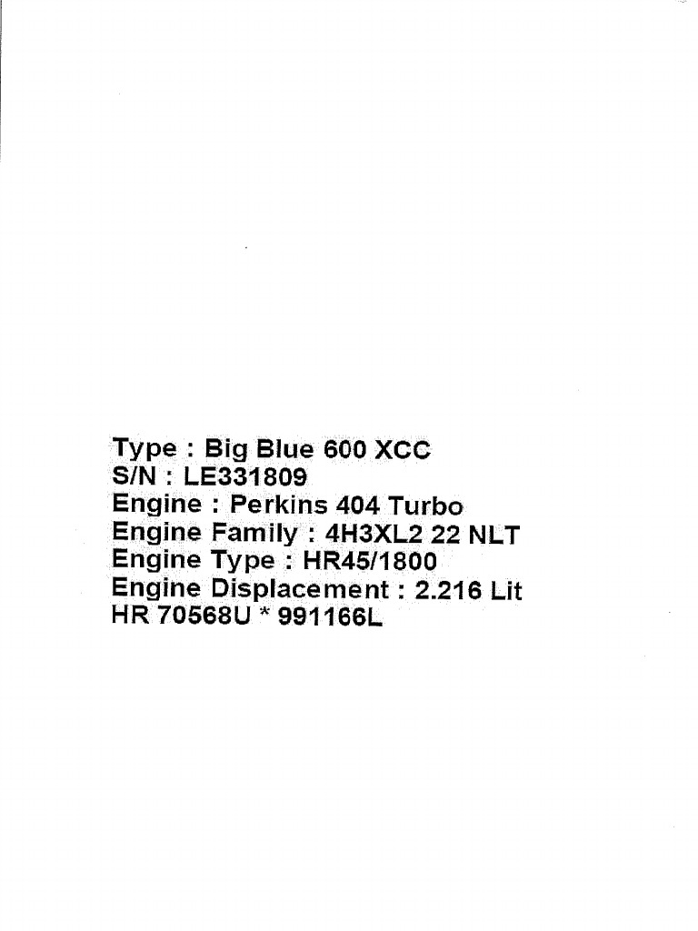 Big Blue 600 XCC | PDF