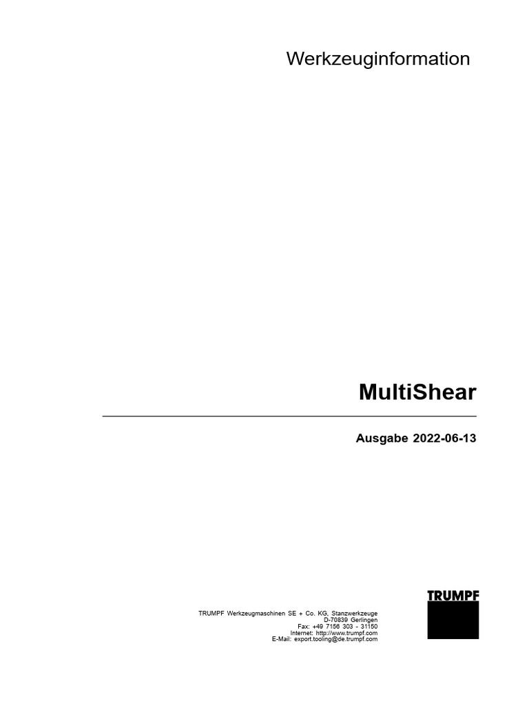 Punching Tool MultiShear Technical Information de | PDF