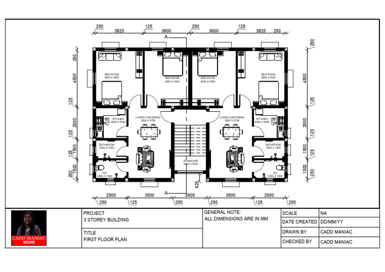 First Floor Plan of 3 Storey Building | PDF