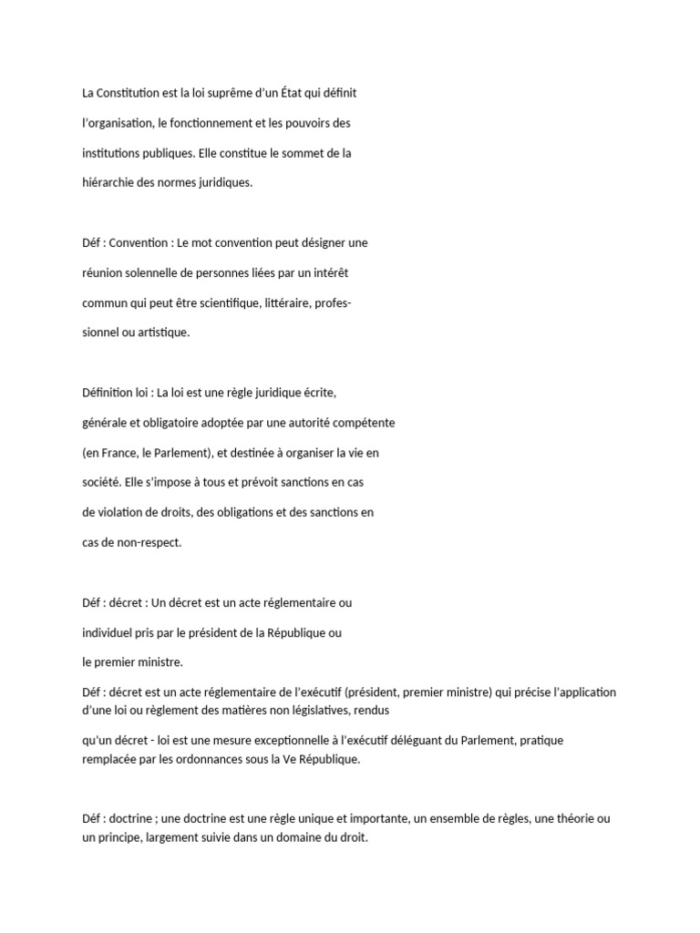 Définitions clés du droit et de la loi | PDF