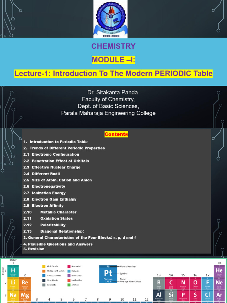 Modern Periodic Table Overview | PDF | Periodic Table | Ion