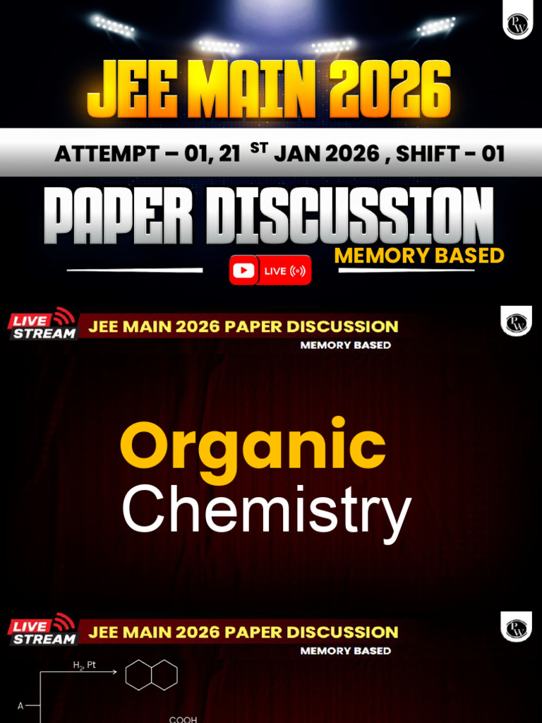 JEE Main 2026 Organic Chemistry Review | PDF