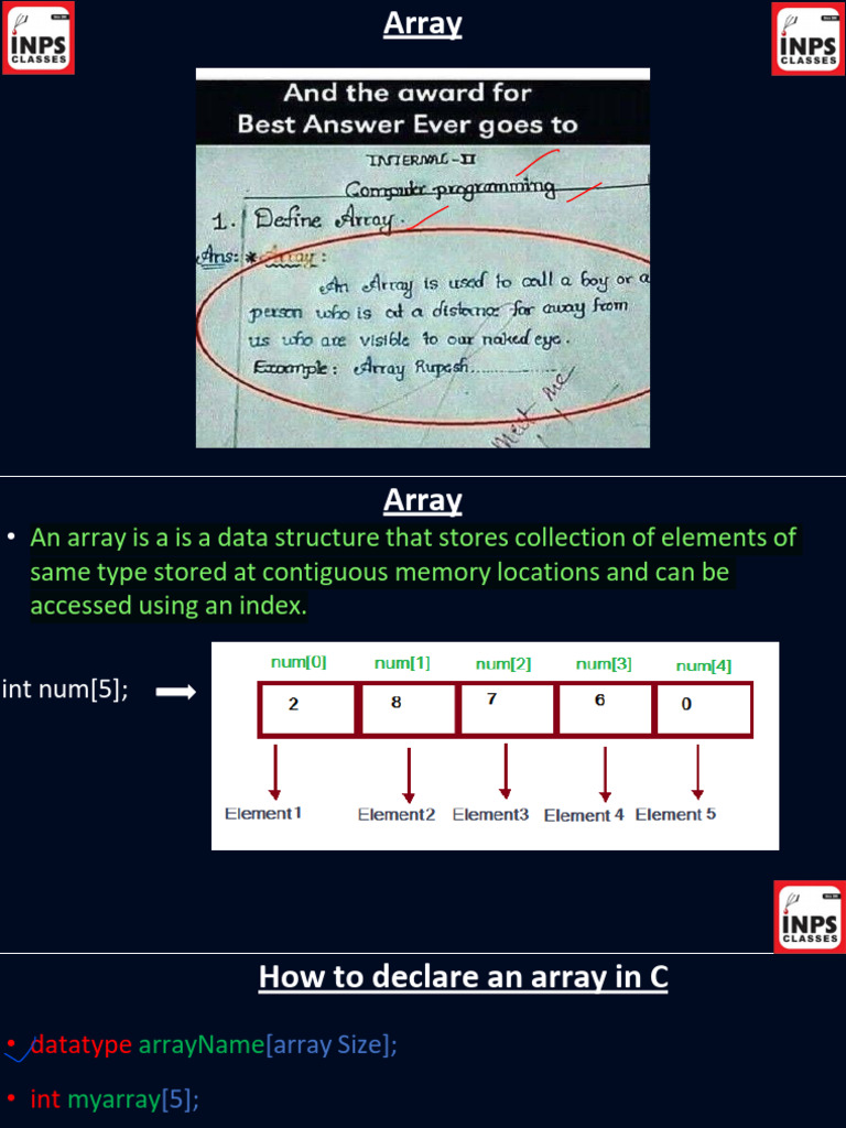 Understanding Arrays in C Programming | PDF | Database Index | Computer ...