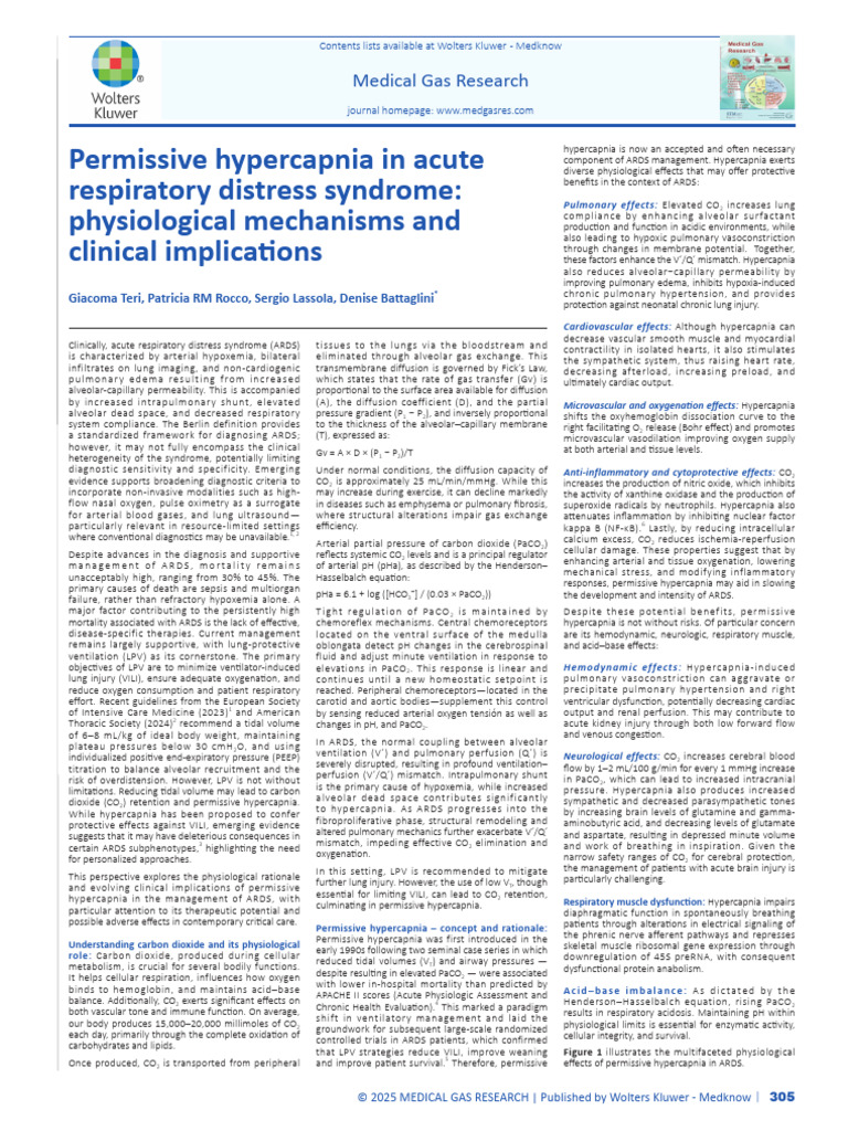 Permissive Hypercapnia in ARDS Management | PDF | Respiratory System | Lung