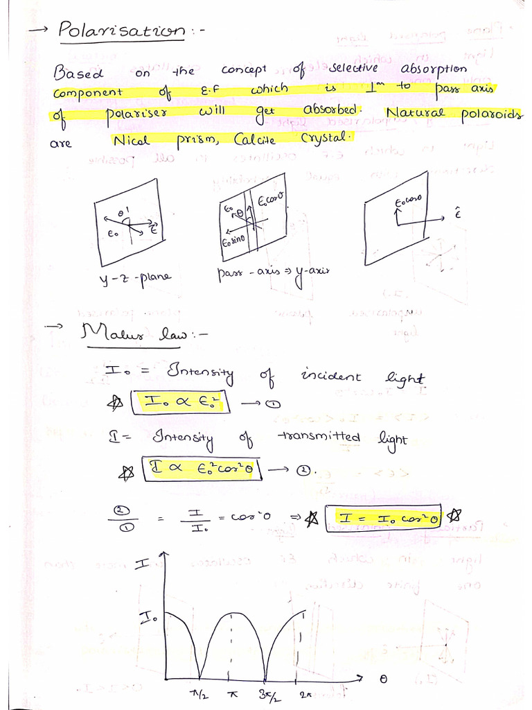 Wave Optics - Polarization-Diffraction - Optical Instruments | PDF