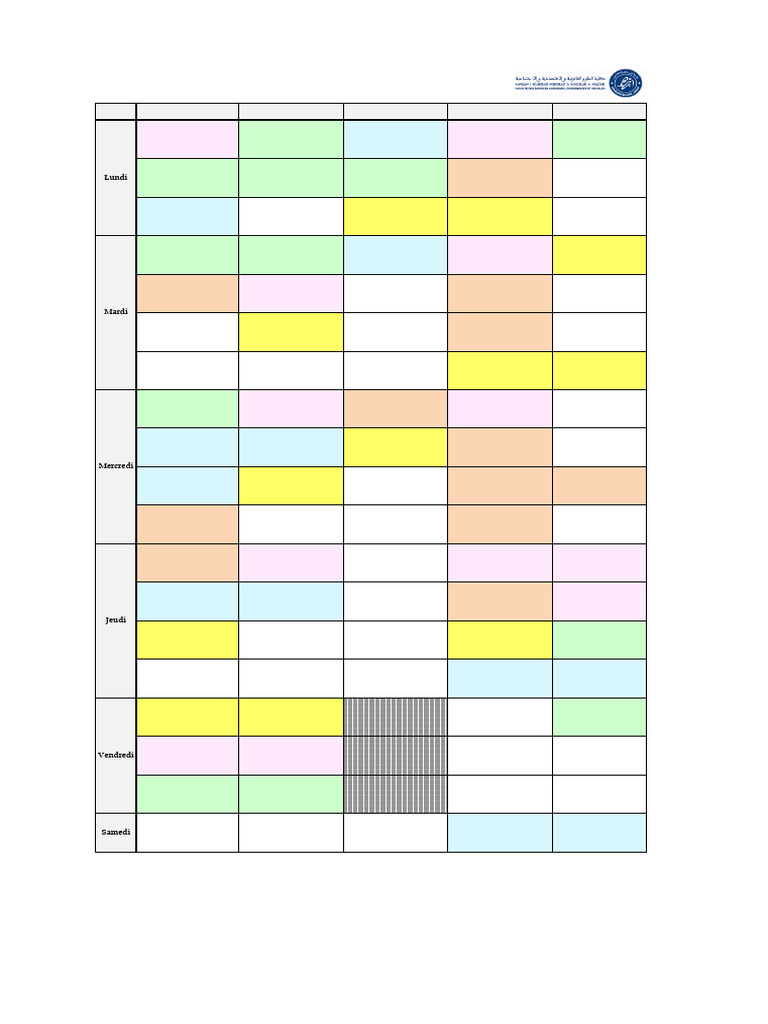 Emploi du temps Semestre 2 2024/2025 | PDF