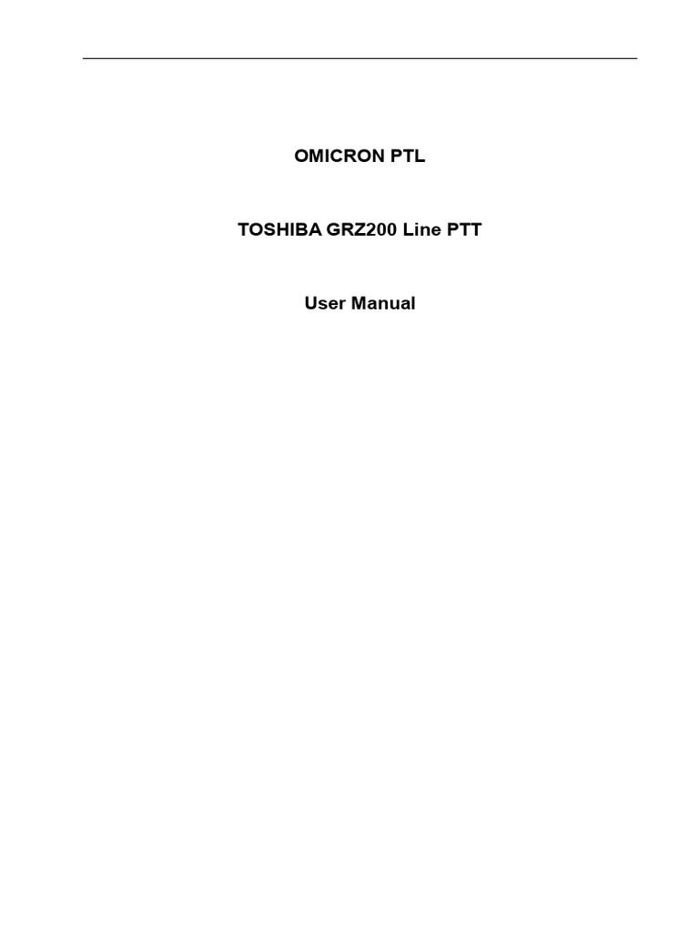 Toshiba GRZ200 PTT User Manual | PDF | Relay | Electronic Engineering