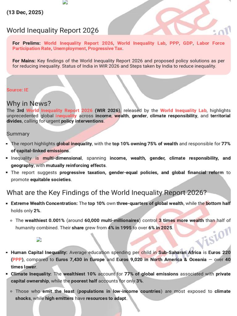 World Inequality Report 2026 Insights | PDF | Economic Inequality ...