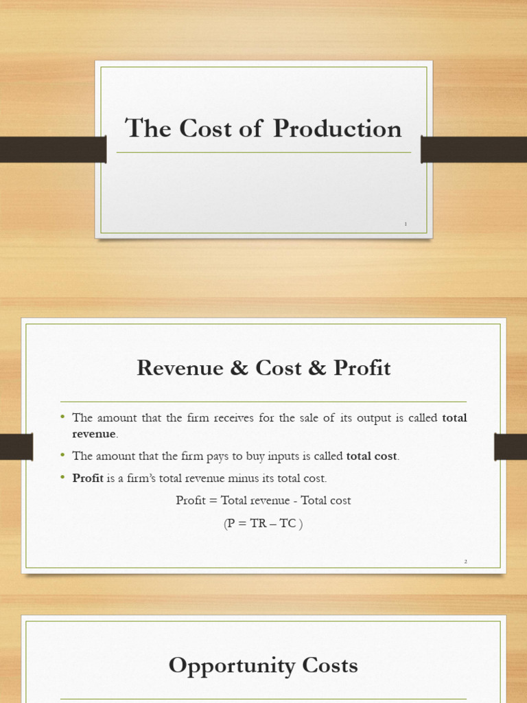 Understanding Production Costs and Profit | PDF | Cost | Profit (Economics)