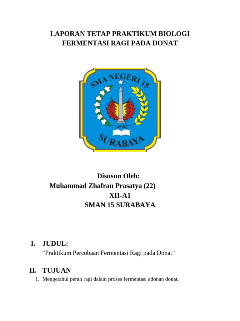 Fermentasi Ragi Donat: Wadah Tertutup vs Terbuka | PDF