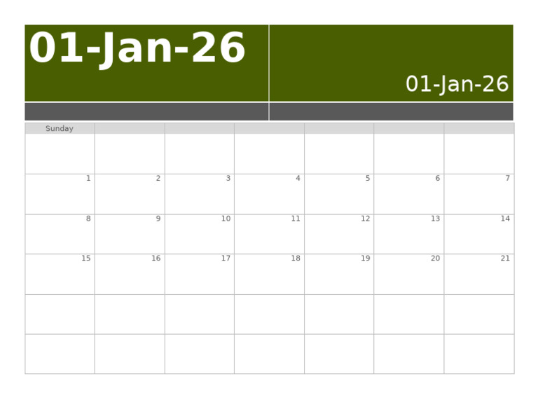 January 2026 Calendar Overview | PDF