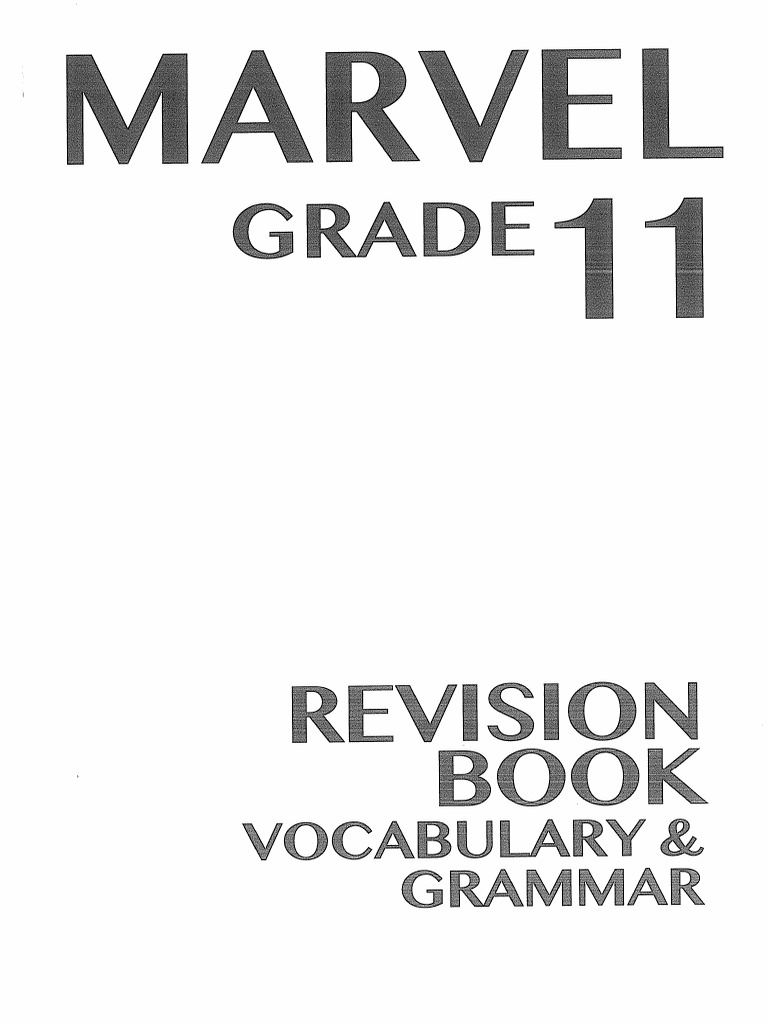Marvel 11 Revision Book Vocabulary Grammar Ve Cevapları | PDF