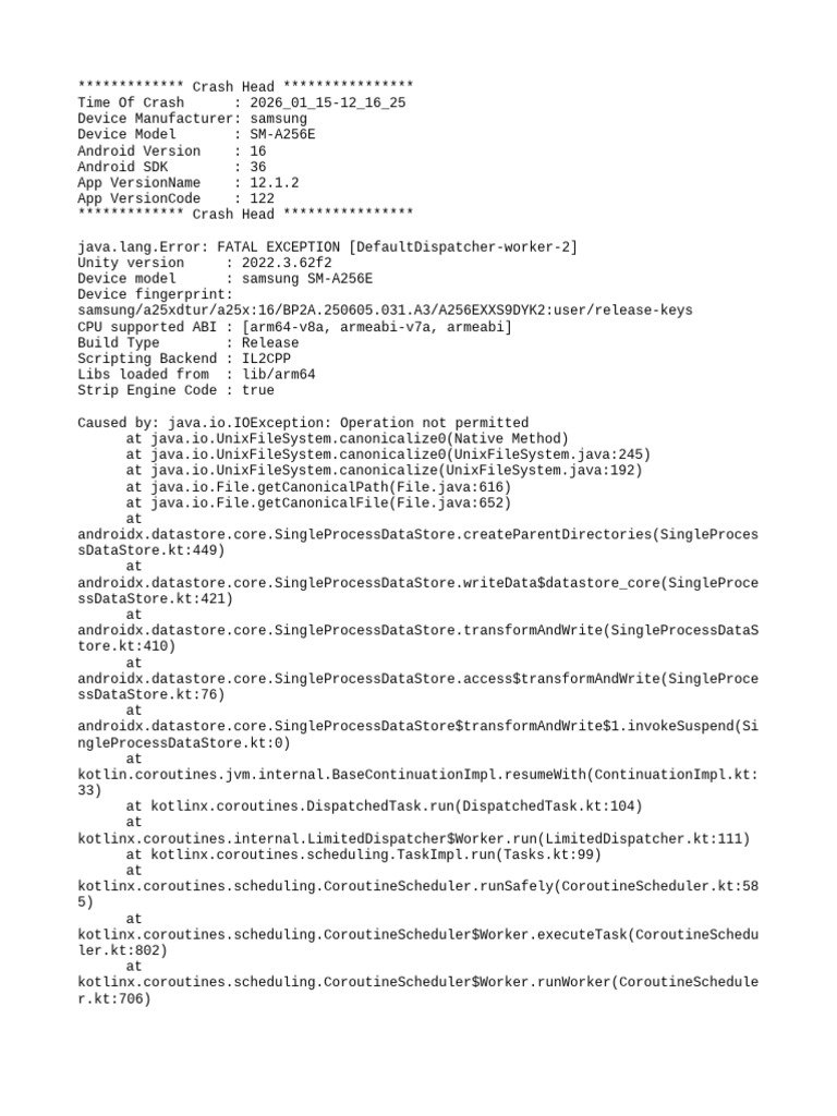 Samsung SM-A256E Crash Report | PDF