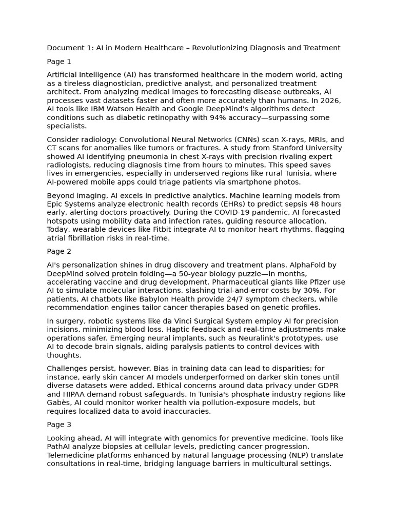 AI Transforming Modern Healthcare | PDF | Artificial Intelligence ...