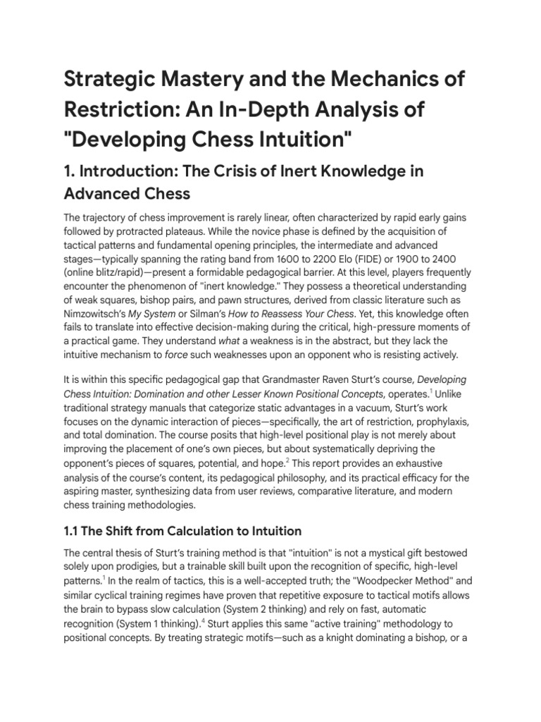 Mastering Chess Intuition Techniques | PDF | Chess Strategy | Abstract ...