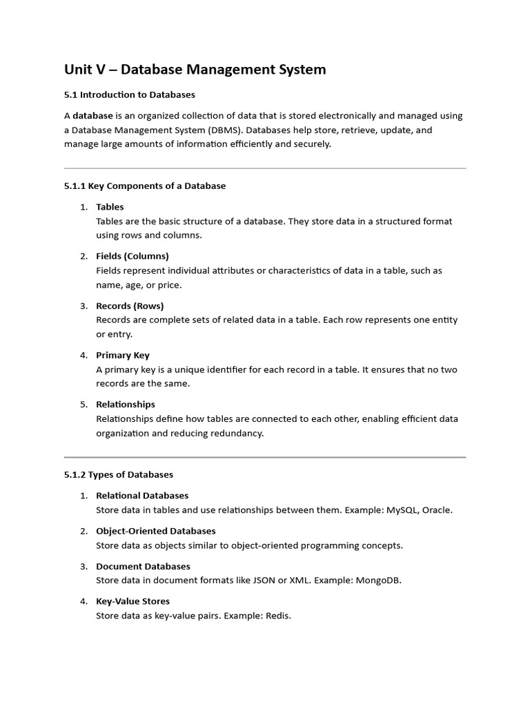 Database Management System Overview | PDF | Databases | Relational Database