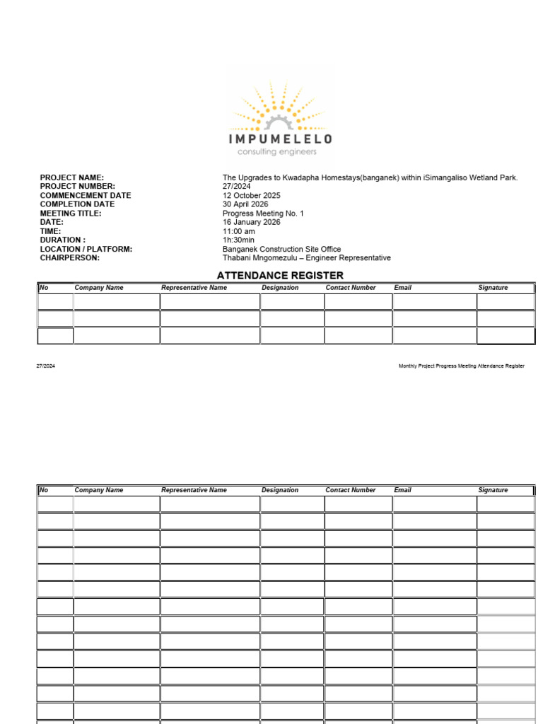Kwadapha Homestays Meeting Register | PDF