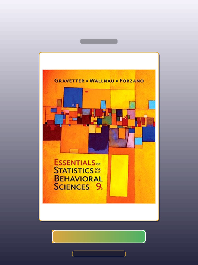 Essentials of Statistics for the Behavioral Sciences 9th Edition ...