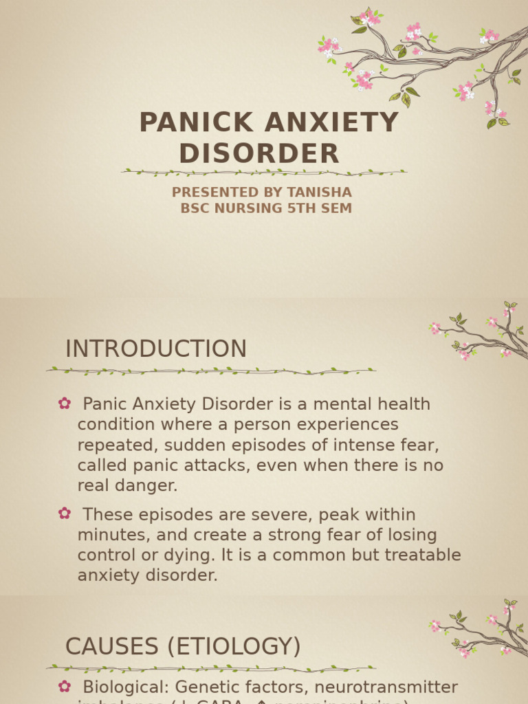 Understanding Panic Anxiety Disorder | PDF