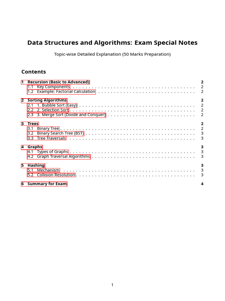 Data Structures and Algorithms Exam Notes | PDF | Theoretical Computer ...