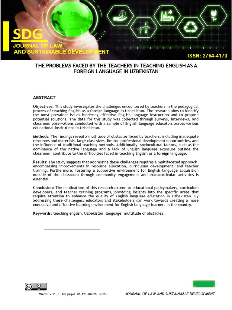 The Problems Faced by the Teachers in Teaching Eng | PDF | English As A ...
