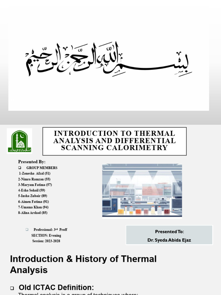 Thermal Analysis & DSC Overview | PDF | Differential Scanning ...