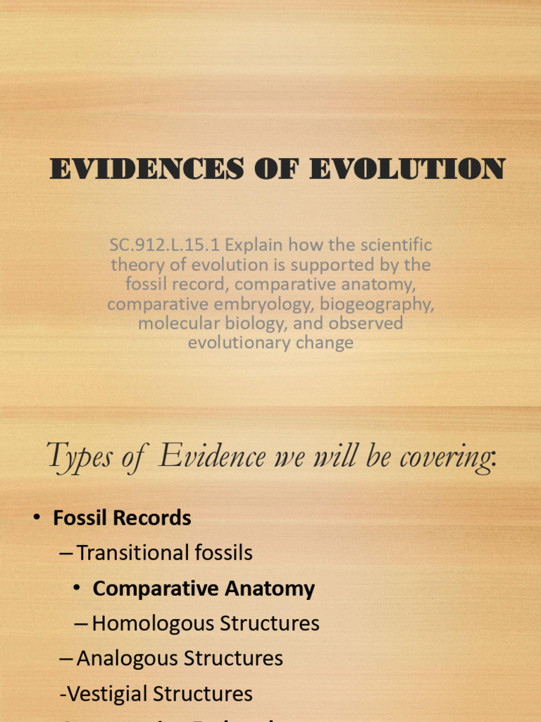 6 - Evidences of Evolution | PDF | Evolution | Homology (Biology)
