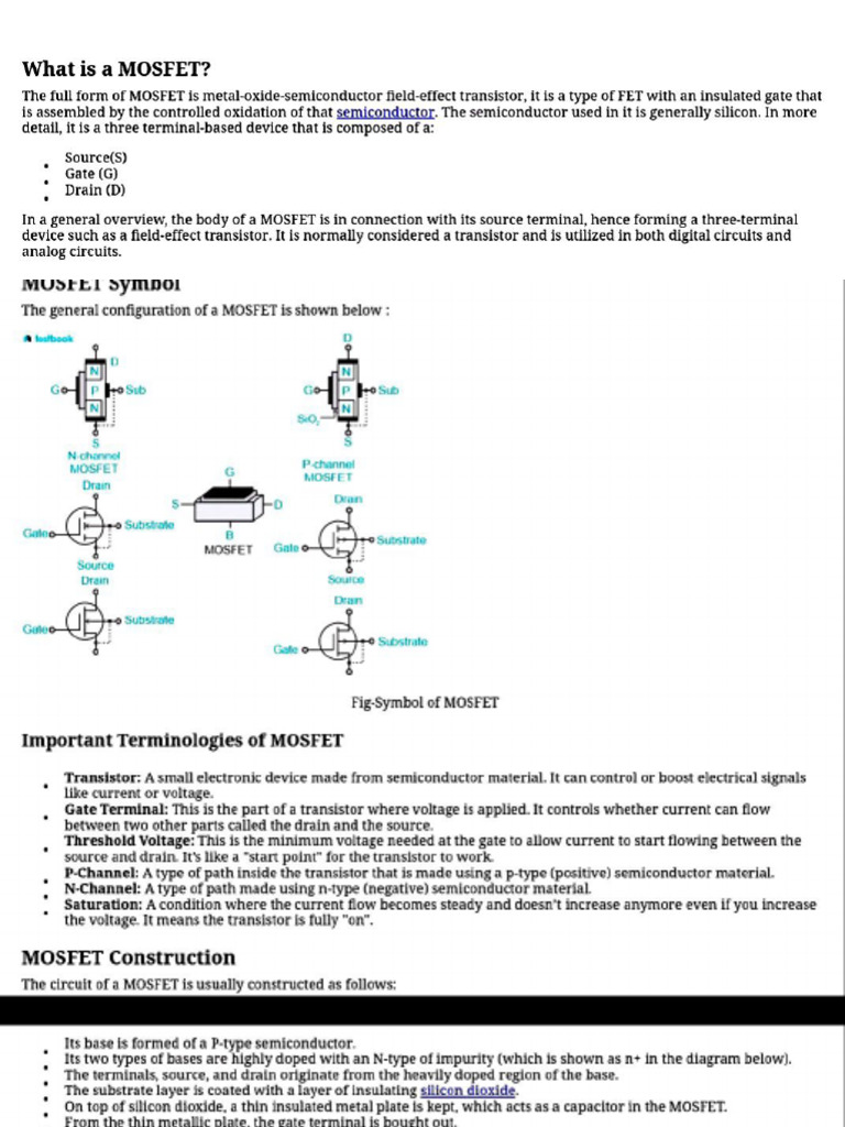 Mosfet | PDF