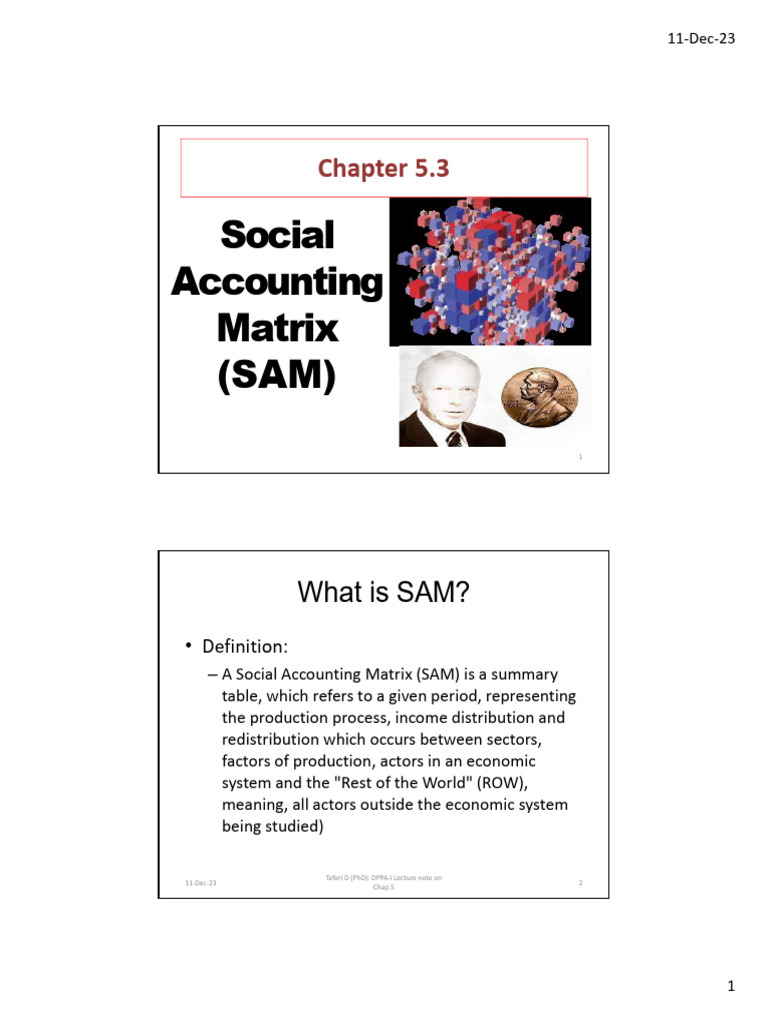 Chap 5-3 SAM | PDF | Capital (Economics) | Income