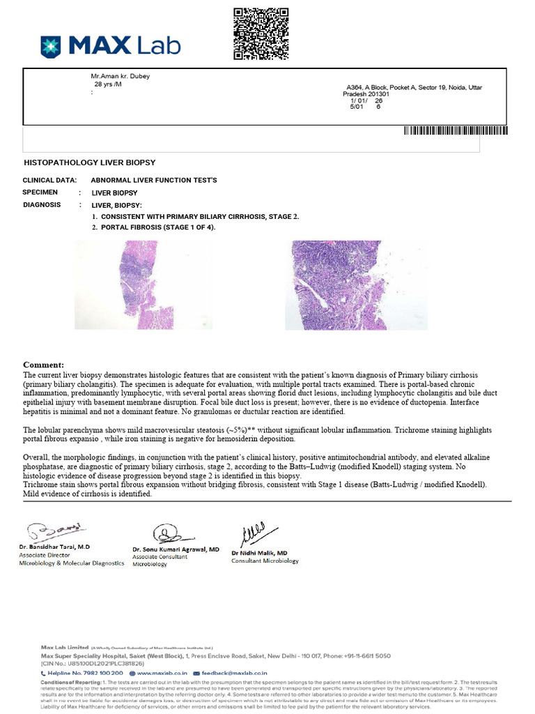 Liver Biopsy Report: Primary Biliary Cirrhosis | PDF | Cirrhosis | Liver