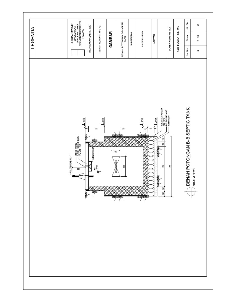 15Potongan B-B Septic Tank | PDF