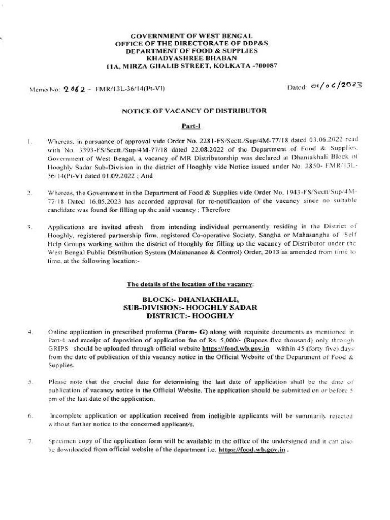 Distributorship Vacancy Notification 31-12-2025 20-21-57 | PDF
