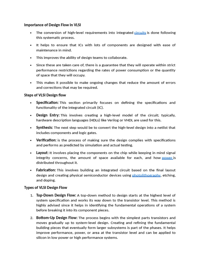 Design Flow | PDF | Integrated Circuit | Very Large Scale Integration