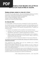 Mdele lettre de motivation et CV  Swap (Finance 