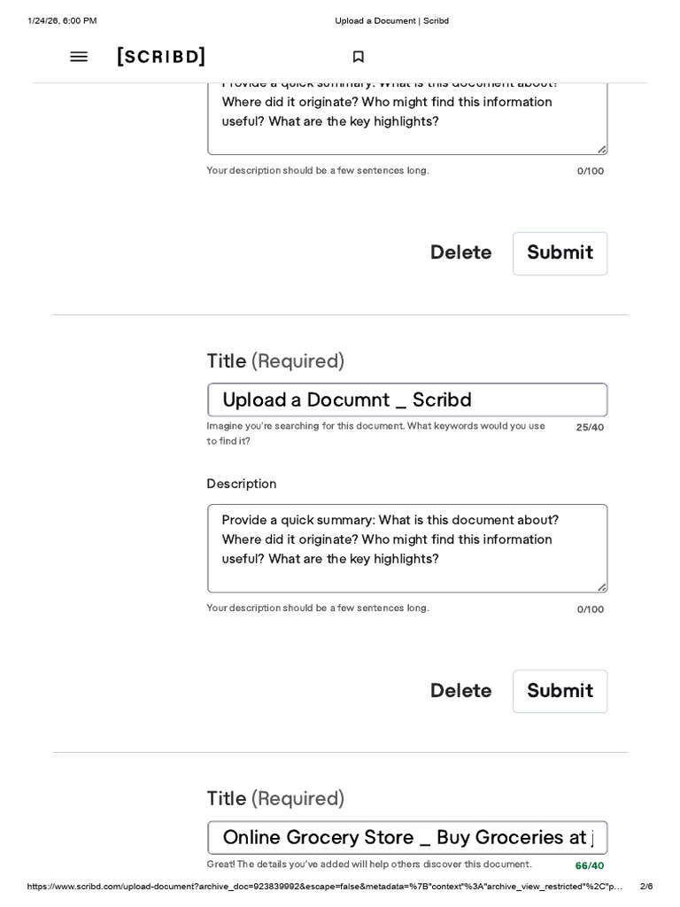 Scribd Document Upload Guide | PDF