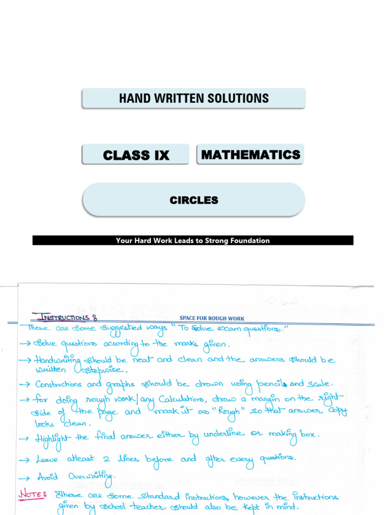 Handwritten Solutions Circles | PDF