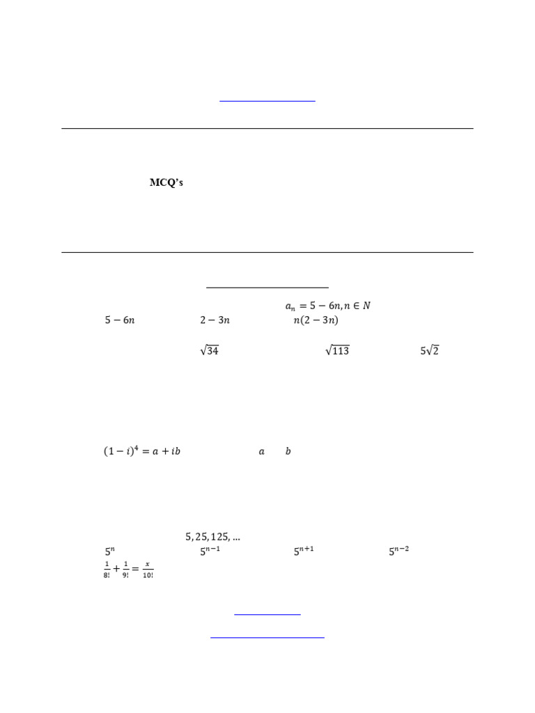 Class 11 Mathematics Practice Paper | PDF | Mathematical Concepts ...