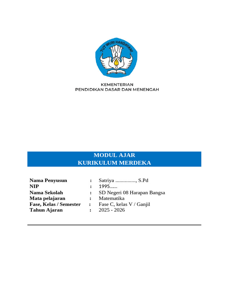 Modul Ajar Matematika Kelas V SD | PDF