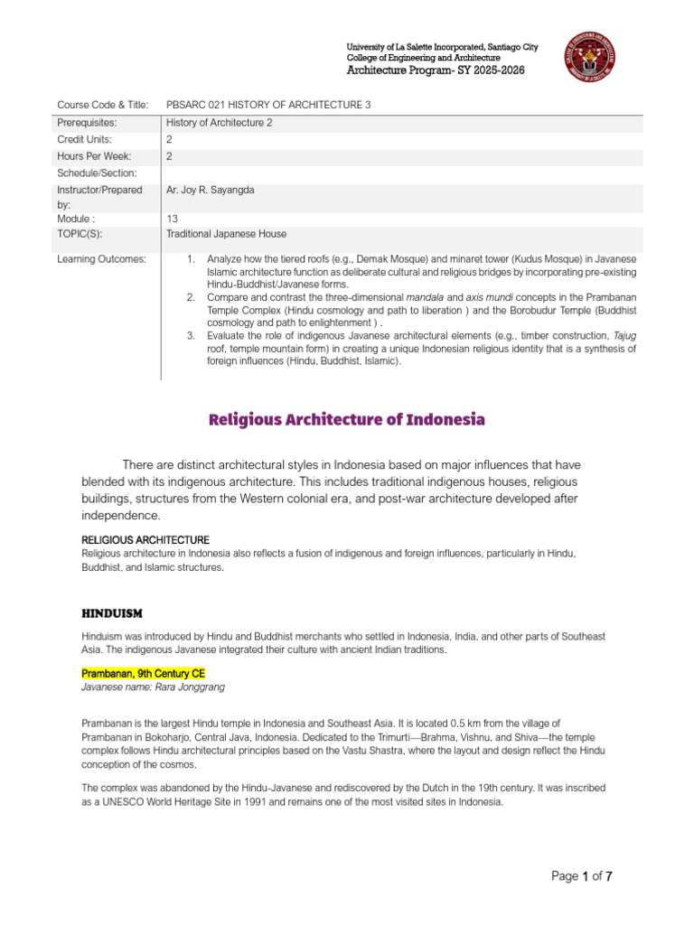 25 1 Module 15 Architecture of Southeast Asia Indonesia Religious ...