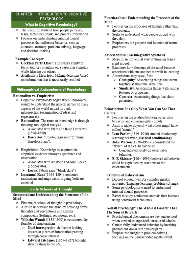 Introduction to Cognitive Psychology | PDF | Central Nervous System ...
