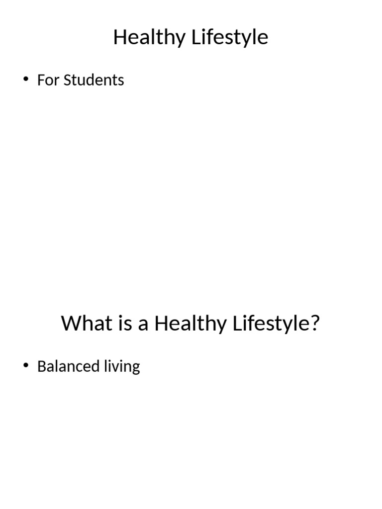 Importance of Healthy Lifestyle | PDF