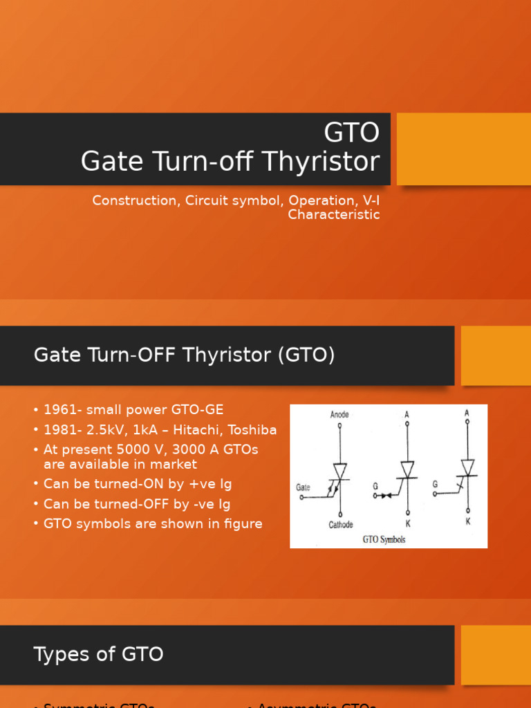 Gate Turn-Off Thyristor Overview | PDF | Manufactured Goods ...