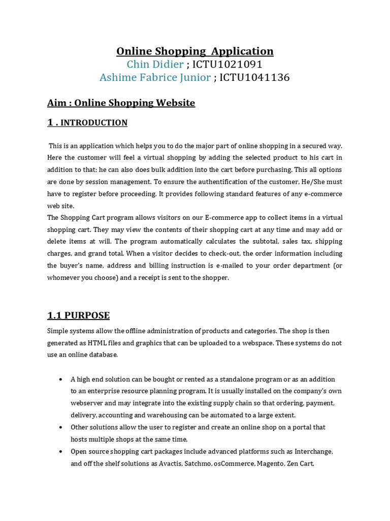 Online Shopping Application Overview | PDF | Online Shopping | Databases