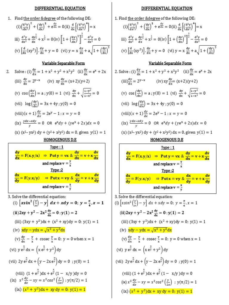 DIFF EQN | PDF | Mathematical Objects | Equations