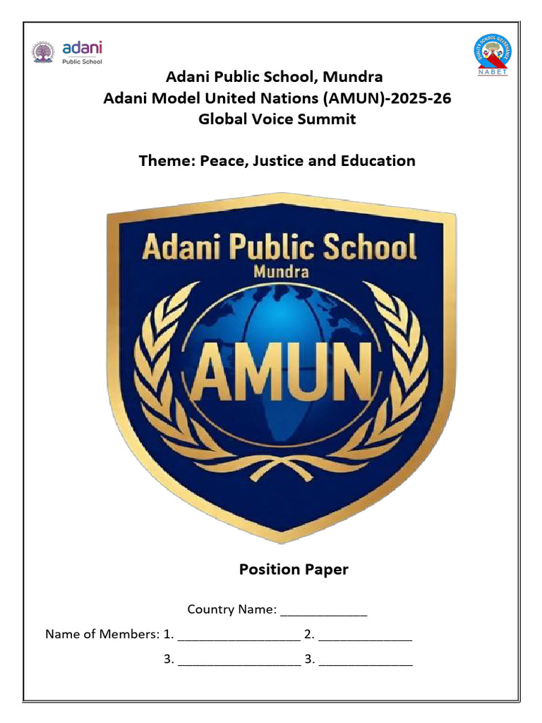 First Page for the Position Paper | PDF