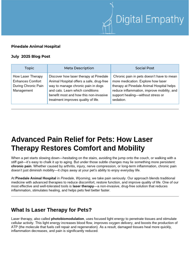 Pinedale Animal Hospital — Advanced Pain Relief for Pets_ How Laser ...