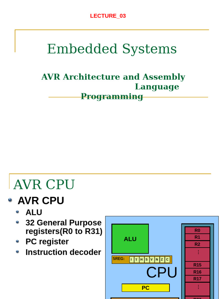 AVR CPU Architecture and Assembly Guide | PDF | Computer Science ...