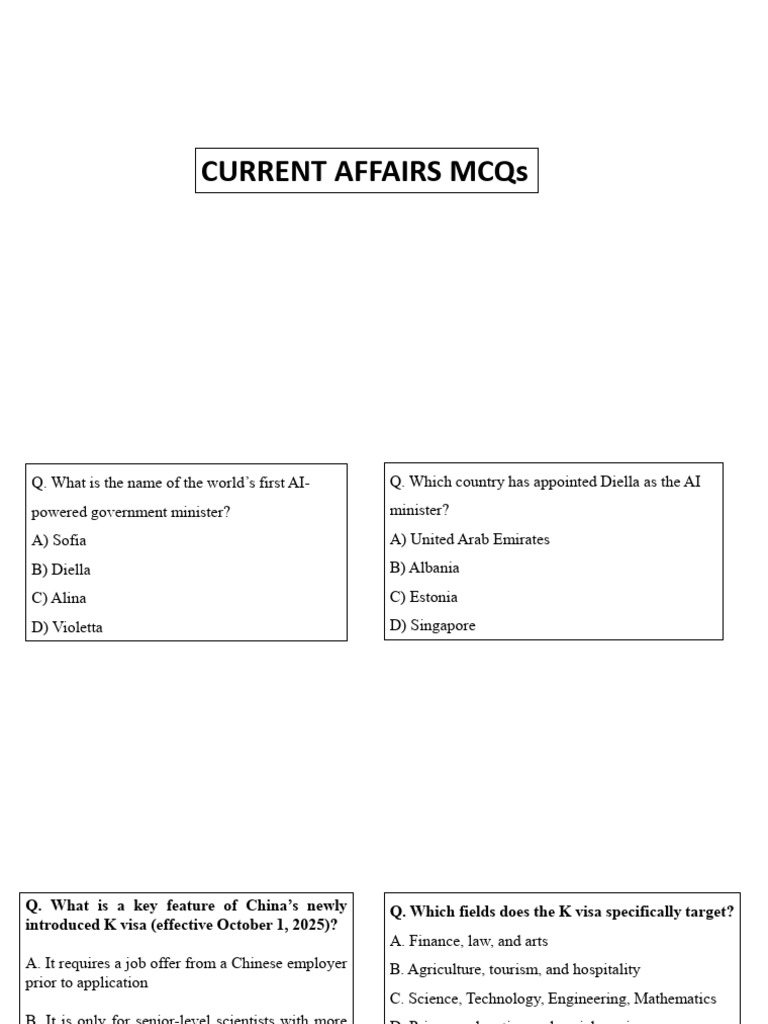 Current Affairs Practice MCQ (JAN To SEPT) | PDF | Gasoline | Fuels
