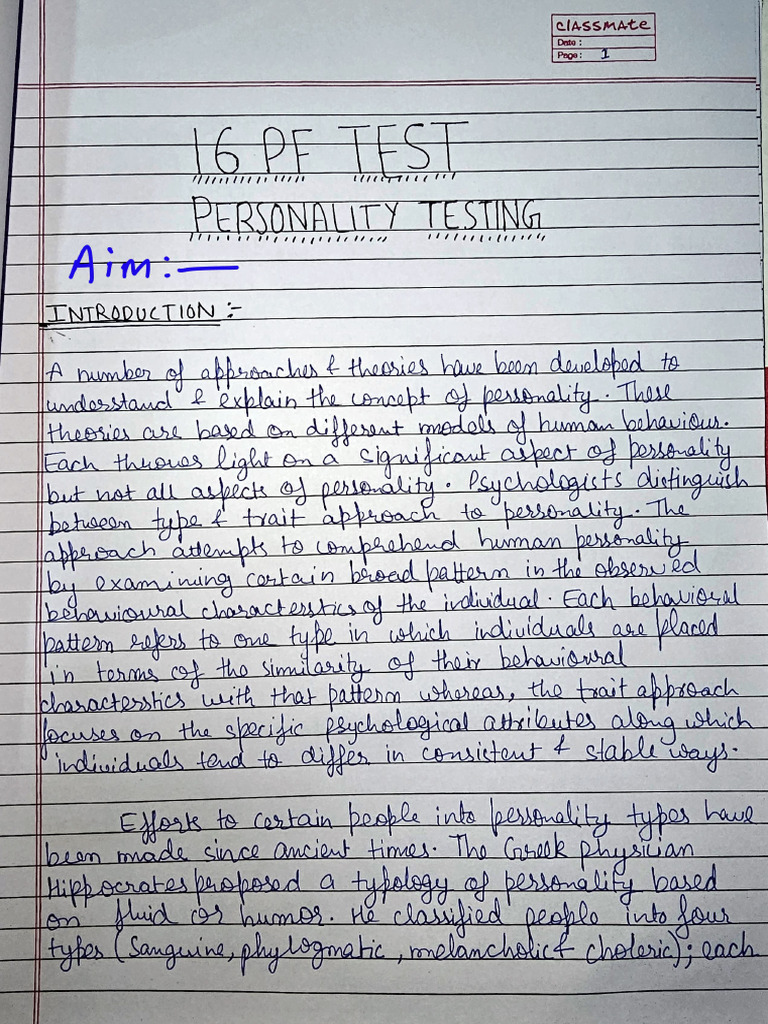 Personality Test Administration Guide | PDF