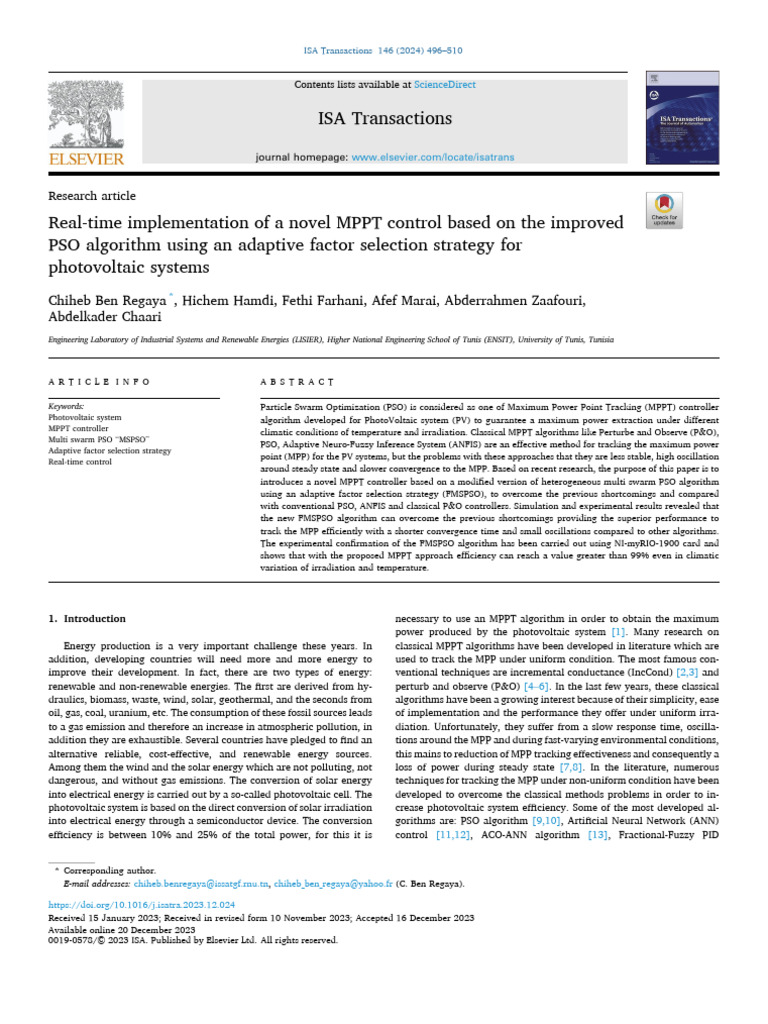 Novel MPPT Control for PV Systems | PDF | Photovoltaics | Photovoltaic ...